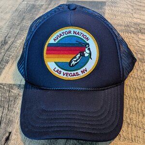 Aviator Nation Trucker Hat Las Vegas Rainbow Surfer Navy Blue